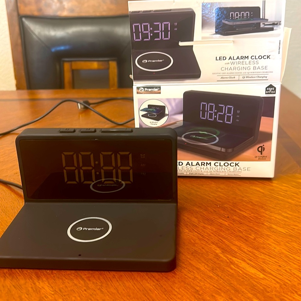 Wireless charging base with LED Alarm Clock